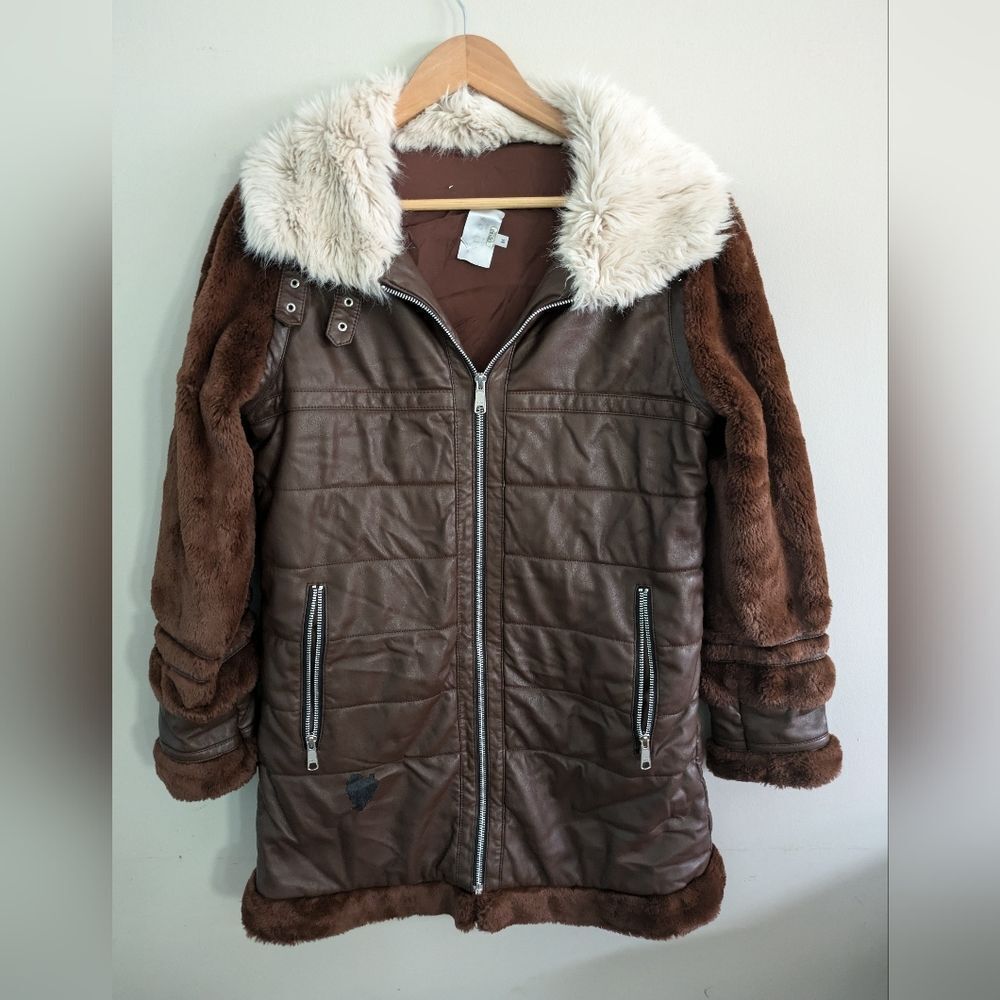 Samantha Sipos Alexandra Brown Shearling Jacket Size M